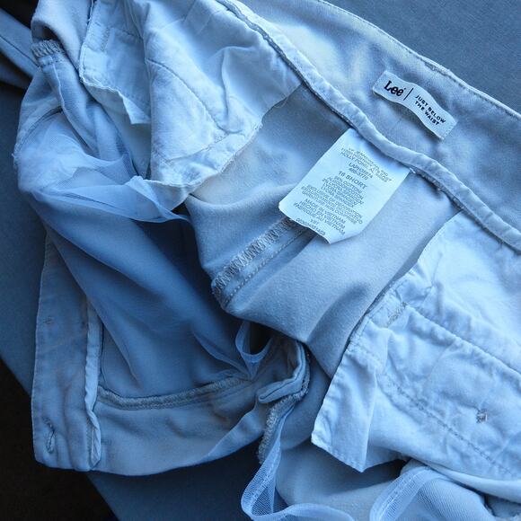 Lee Just Below the Waist Khaki White Slacks size 16S short slimming trousers - Picture 7 of 16